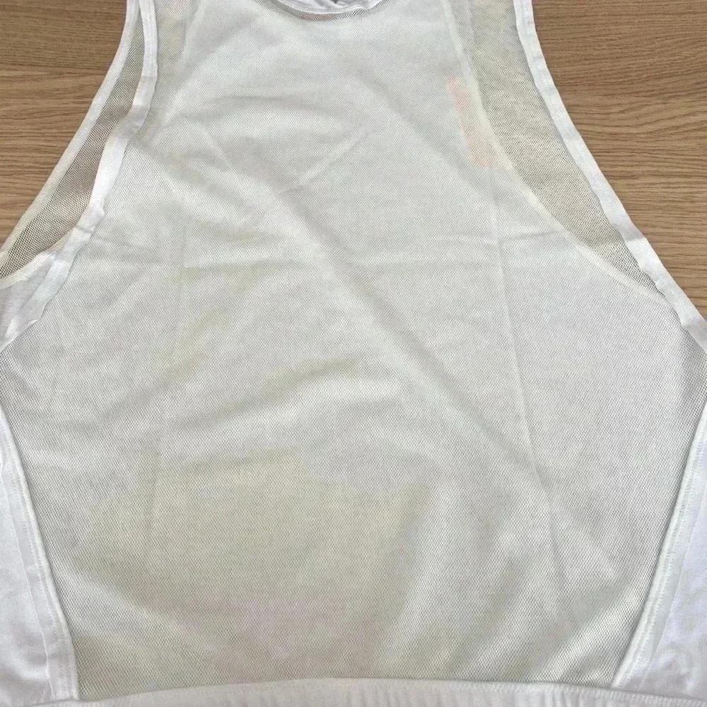 🆕Free People White Mesh Activists Tank L🆕 - Picture 6 of 12